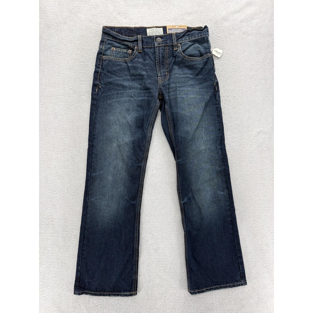 Aeropostale Benton Bootcut Jeans Mens 27x28 Blue Medium Wash Relaxed Denim NWT
